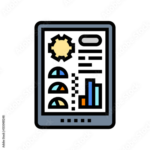 predictive maintenance dashboard color icon vector illustration