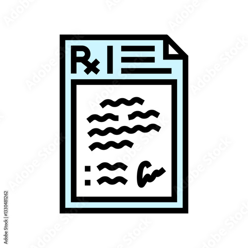 prescription pad with custom medicine color icon vector illustration