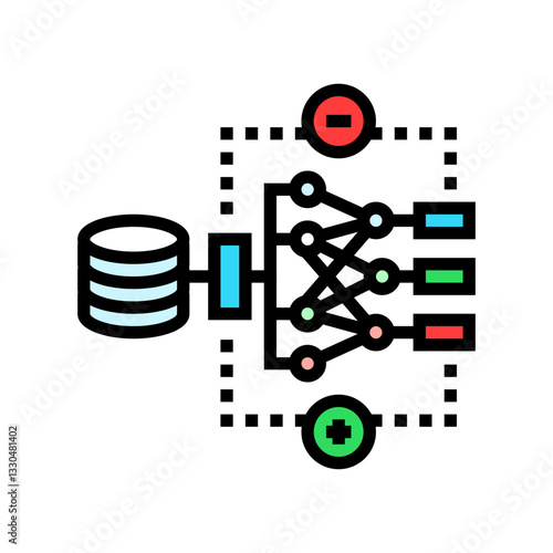 reinforcement learning machine color icon vector illustration