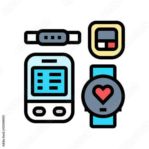 remote diagnostics tool healthcare innovation color icon vector illustration