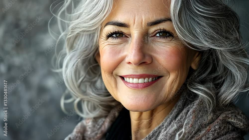 Portrait of a smiling woman with gray hair Portrait of a smiling woman with gray hair