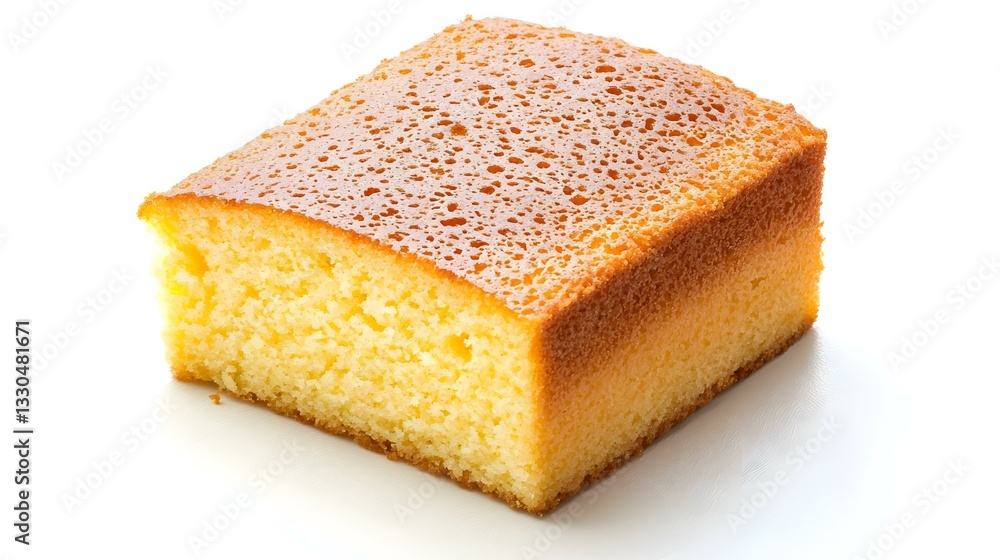 one piece of sponge cake isolated on a white one piece of sponge cake isolated on a white