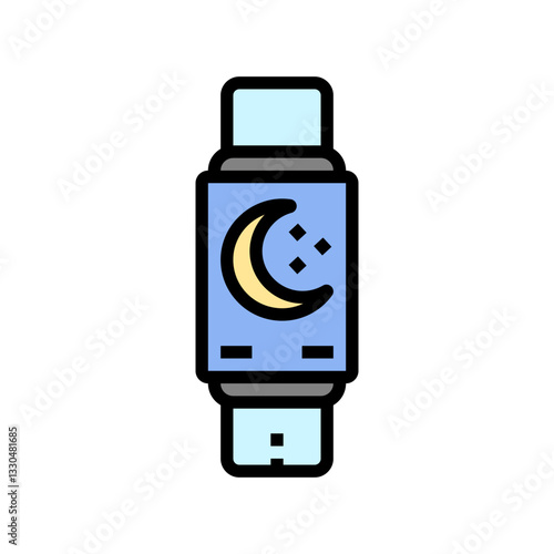 sleep tracker smart home color icon vector illustration