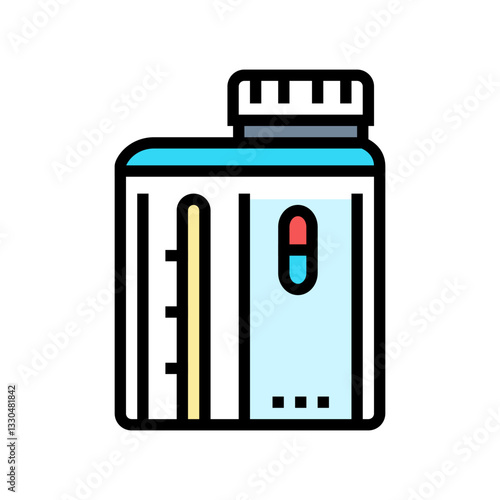 smart pill bottle healthcare innovation color icon vector illustration