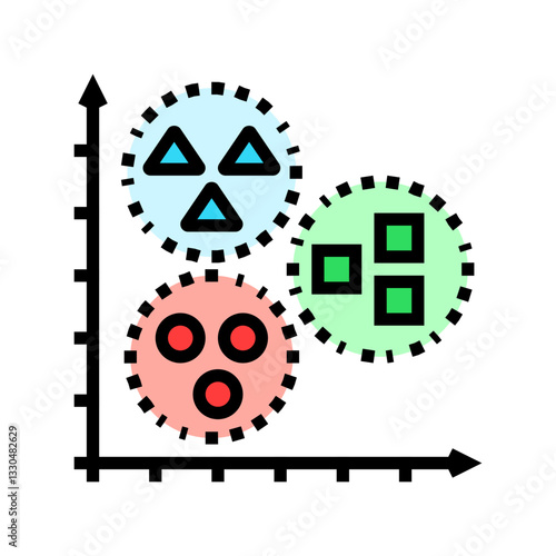 unsupervised learning machine color icon vector illustration