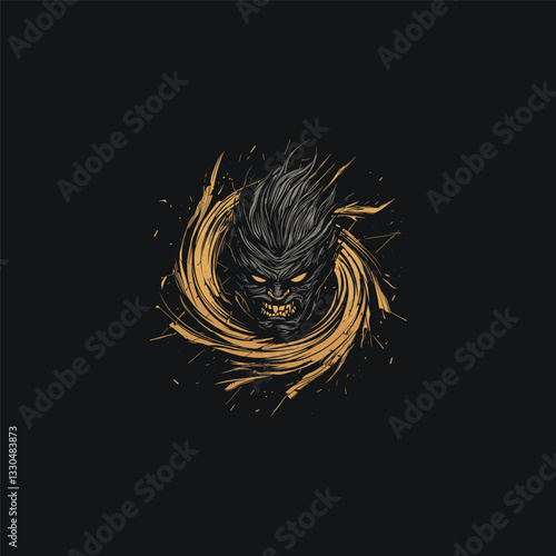 Angry monster whirlwind design vector template illustration