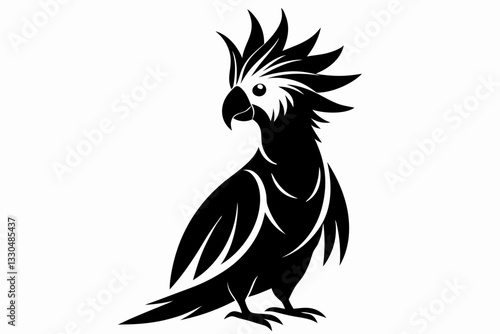 cockatoo line art silhouette vector illustration