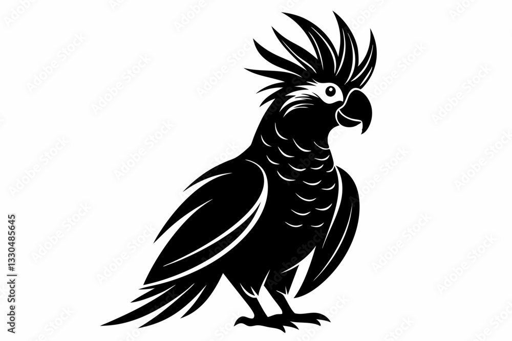 Fototapeta premium cockatoo line art silhouette vector illustration
