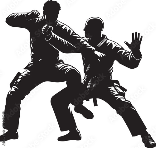 martial artist vector illustration