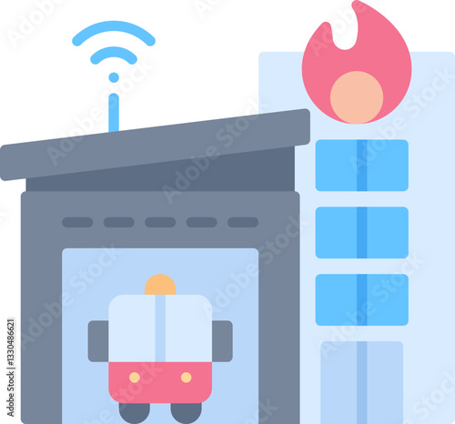 Fire fighter station icon