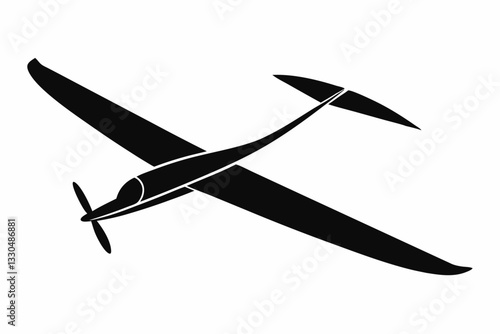 glider line art silhouette vector illustration