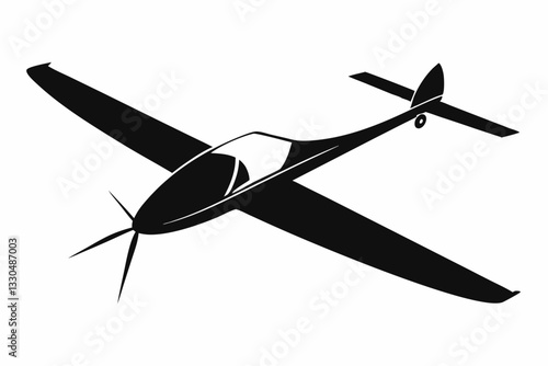 glider line art silhouette vector illustration