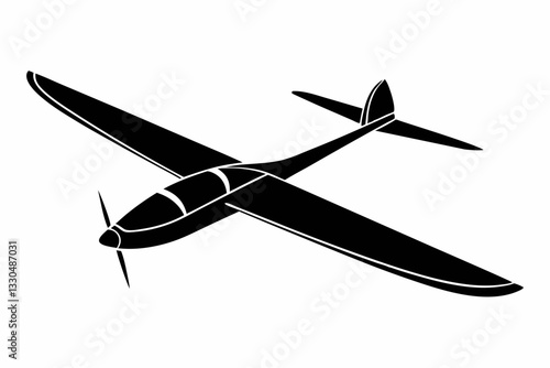 glider line art silhouette vector illustration
