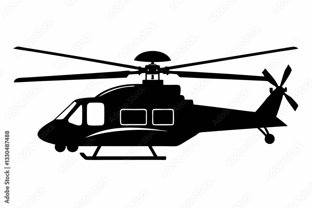 Fototapeta premium helicopter line art silhouette vector illustration