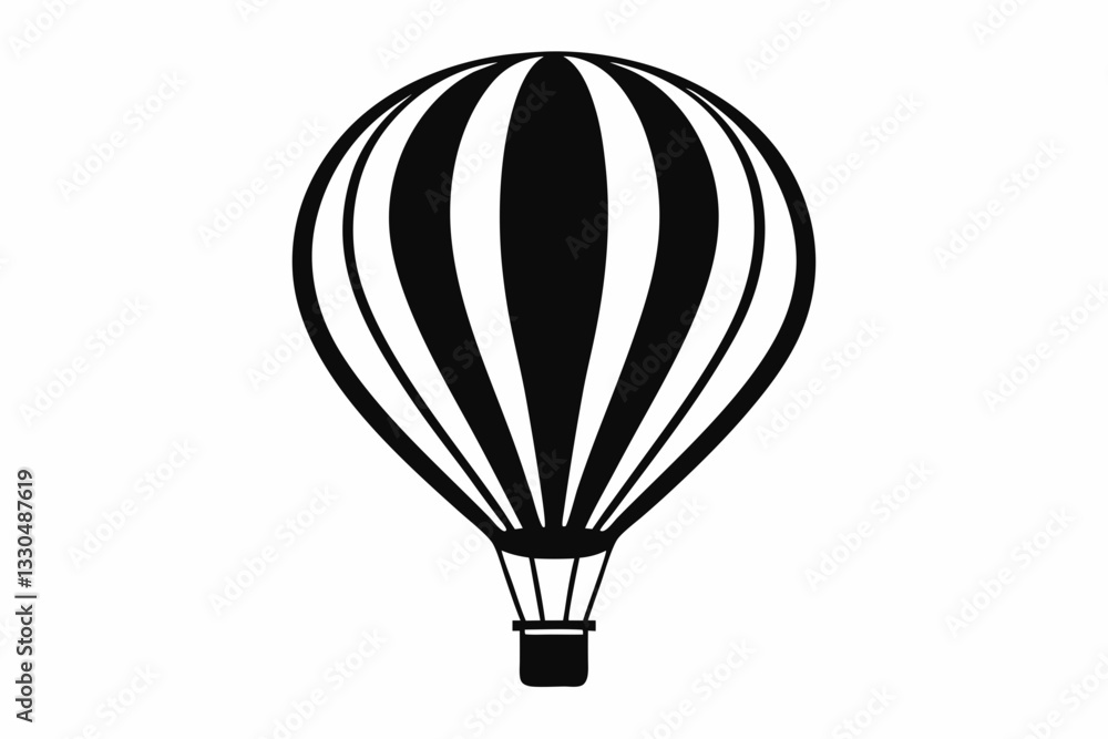 Obraz premium hot air balloon line art silhouette vector illustration
