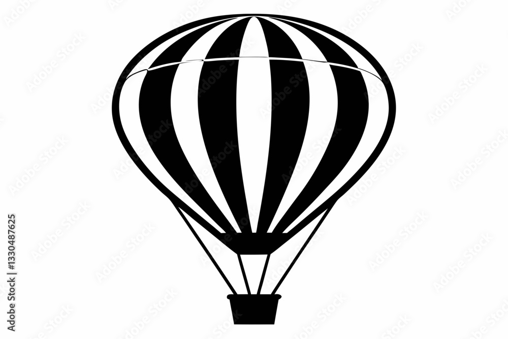 Naklejka premium hot air balloon line art silhouette vector illustration