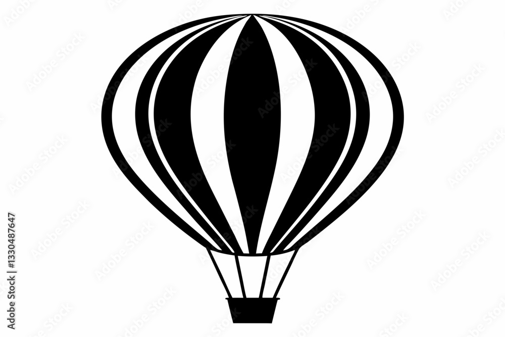 Naklejka premium hot air balloon line art silhouette vector illustration