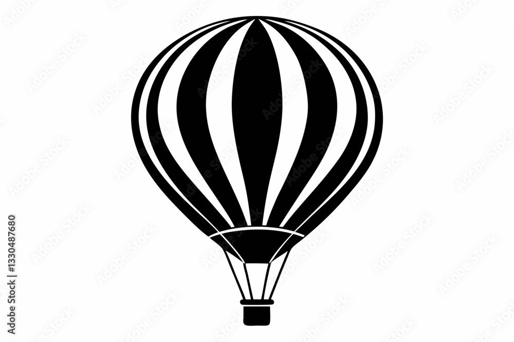 Obraz premium hot air balloon line art silhouette vector illustration