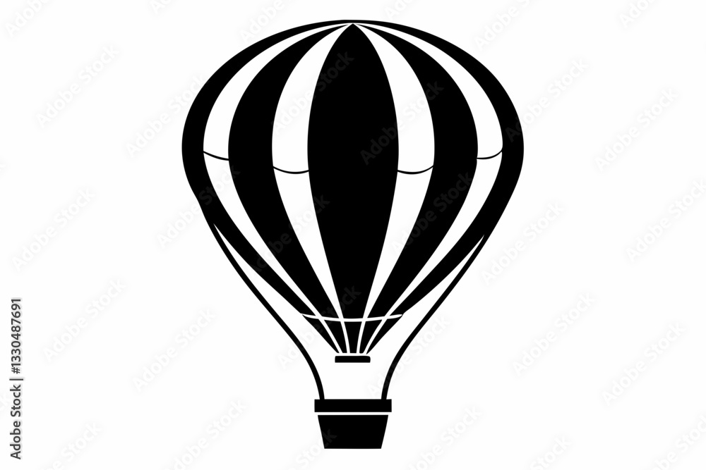 Obraz premium hot air balloon line art silhouette vector illustration