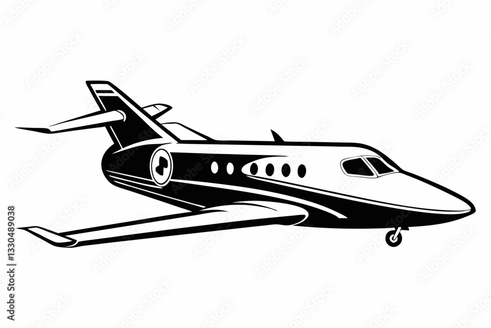 private jet line art silhouette vector illustration private jet line art silhouette vector illustration