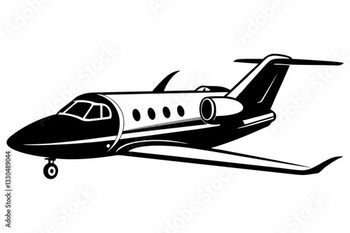 private jet line art silhouette vector illustration