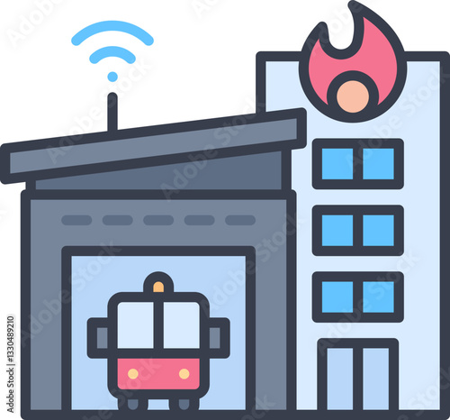 Fire fighter station icon