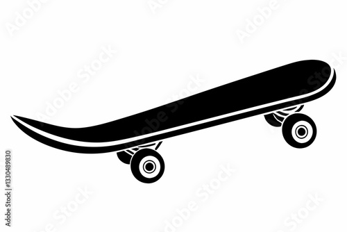 skateboard line art silhouette vector illustration