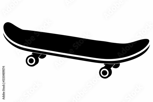 skateboard line art silhouette vector illustration