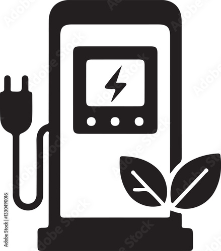 eco fuel icon. auto gas station. environmentally friendly and eco transport symbol. isolated vector image in flat style
