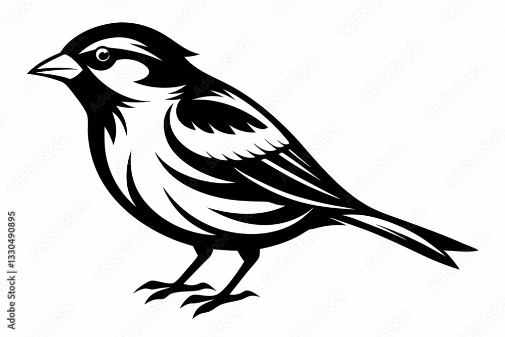 Fototapeta premium sparrow line art silhouette vector illustration