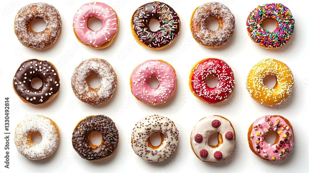 Classic sugary donuts isolated on white Classic sugary donuts isolated on white