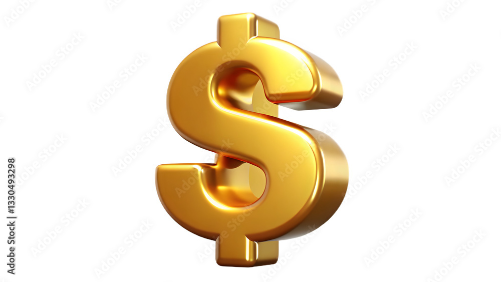 Fototapeta premium Golden dollar sign isolated