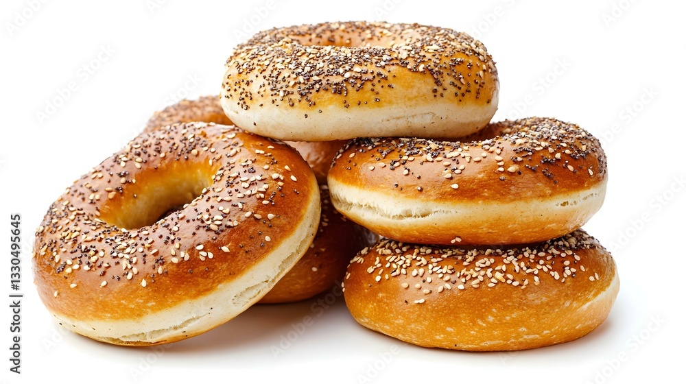 Fresh bagels on white background Fresh bagels on white background