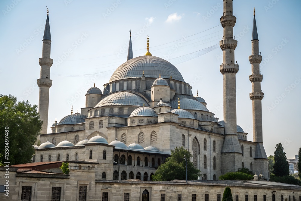 Fototapeta premium Blue Mosque in Istanbul Turkey with Minarets and Dome