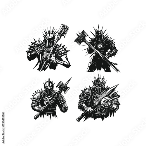 mighty executioner design vector template illustration
