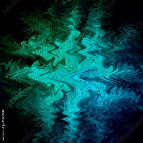 Dark watery teal marble fluid effect with calming wiggling motion and soft vignette. Square aspect ratio with copy space ideal for social media, overlays, and meditation content