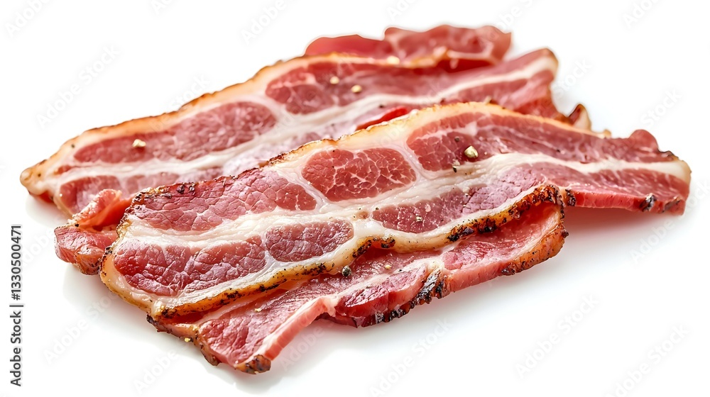Raw bacon steaks isolated on white background Raw bacon steaks isolated on white background