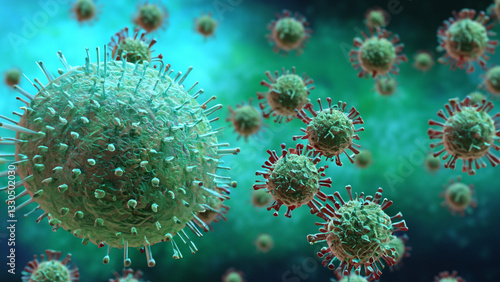 Virus Cells or Bacteria Microscopic View