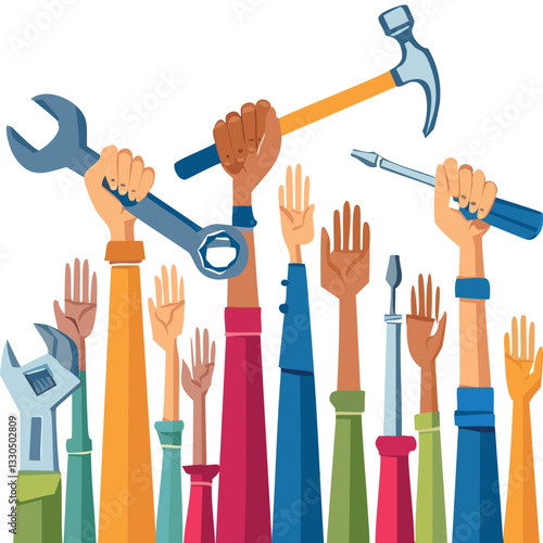hands holding hammer