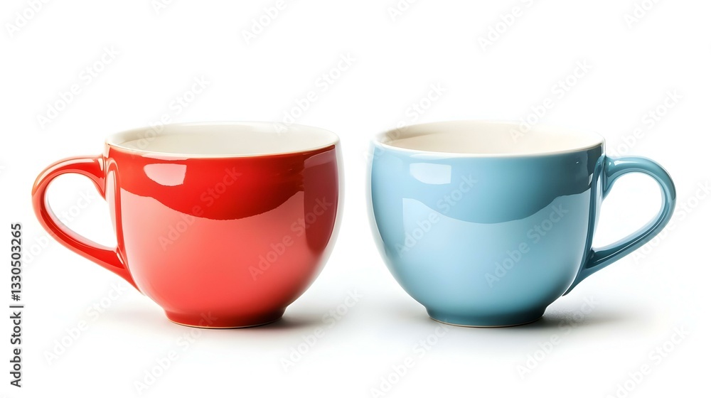Two ceramic cups isolated on white background Two ceramic cups isolated on white background
