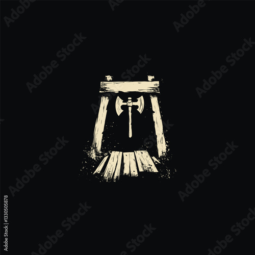 execution axe design vector template illustration