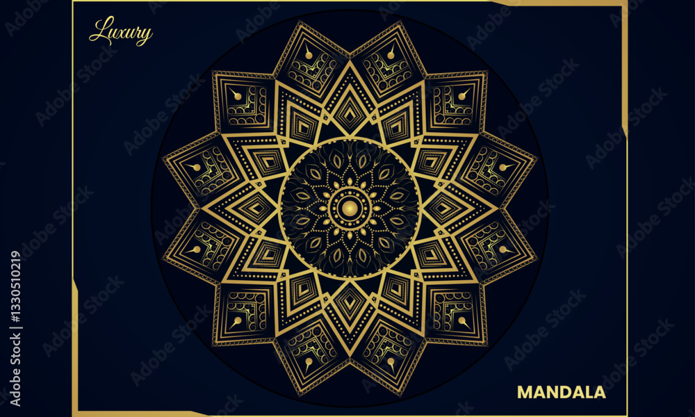 Obraz premium luxury gold color ornamental mandala design background