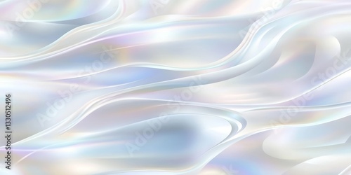 Wallpaper Mural Abstract white tile background with flowing curves and soft reflections for design applications Torontodigital.ca