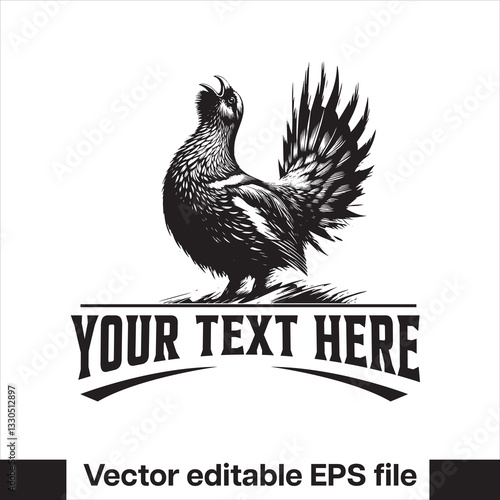 vector Western Capercaillie Game Bird