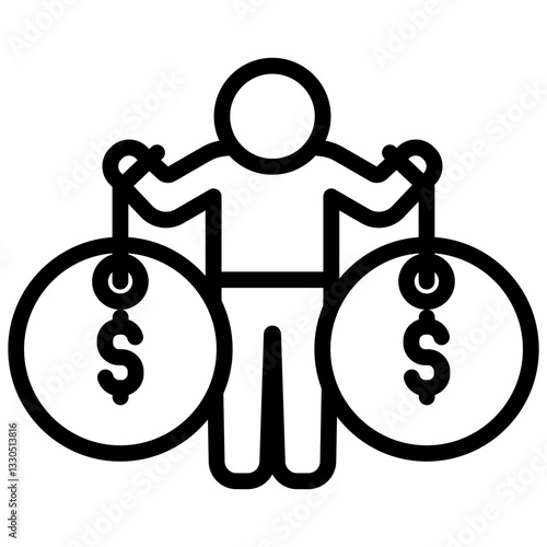 Εκτύπωση καμβά Debt Outline Icon
