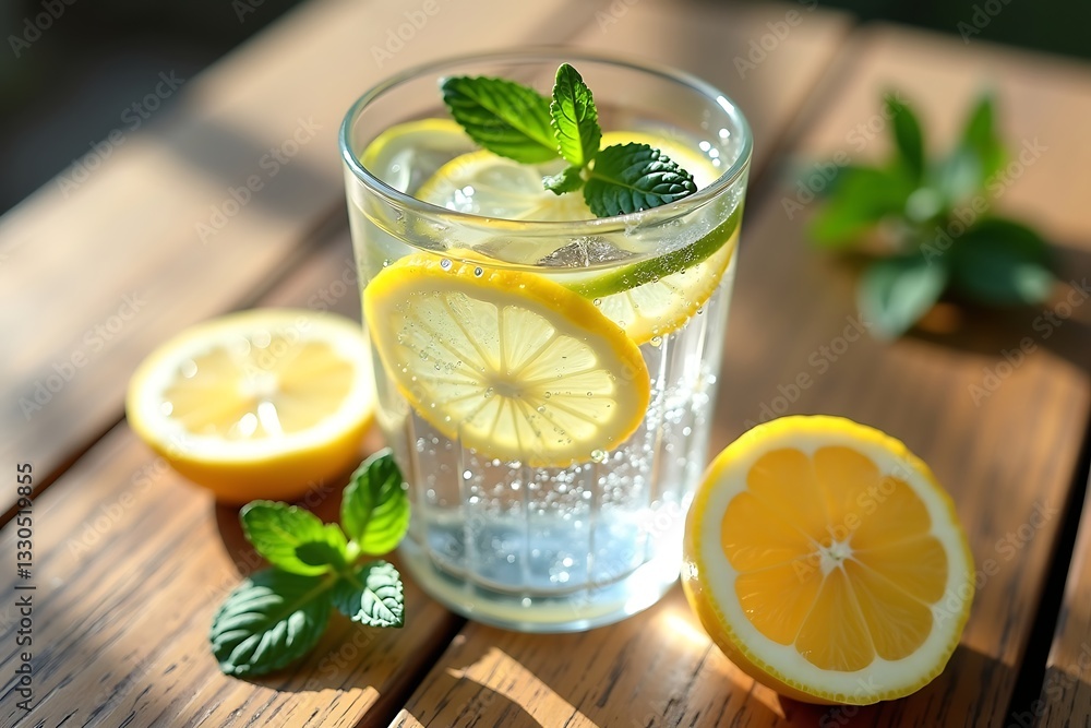 glass of lemonade glass of lemonade
