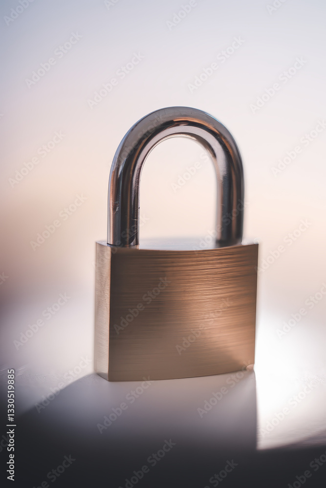 Shiny Gold Padlock Against Soft Gradient Background Symbolizing Security and Protection Shiny Gold Padlock Against Soft Gradient Background Symbolizing Security and Protection
