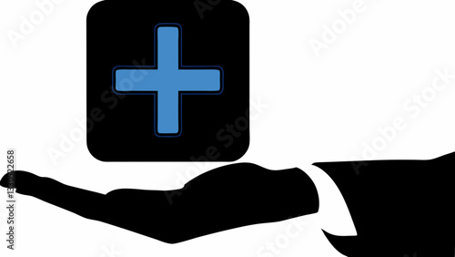  Medical Support and Healthcare Services Represented by a Hand Holding a Plus Symbol Signifying Protection Assistance and Wellbeing in Modern Medicine