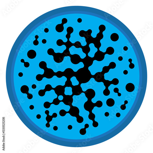 Vector Meta ball Connect Dot Set. Molecule chain. Circle Shapes. Abstract Geometric Dots. Morphing Blob for Pattern, Sticker, Badge, Poster, Web Design.