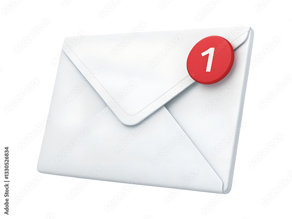 New message notification on a digital envelope New message notification on a digital envelope
